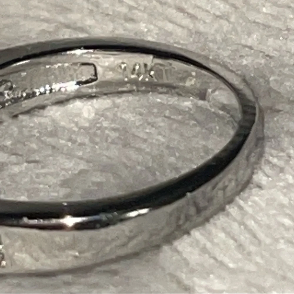 New Natural 3.58CT London Blue Topaz 8 Diamond 14K White Gold Hallmarked Ring
